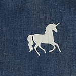 denim print unicorn